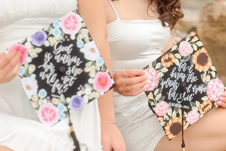 Custom hand-painted graduation caps for Christian graduates