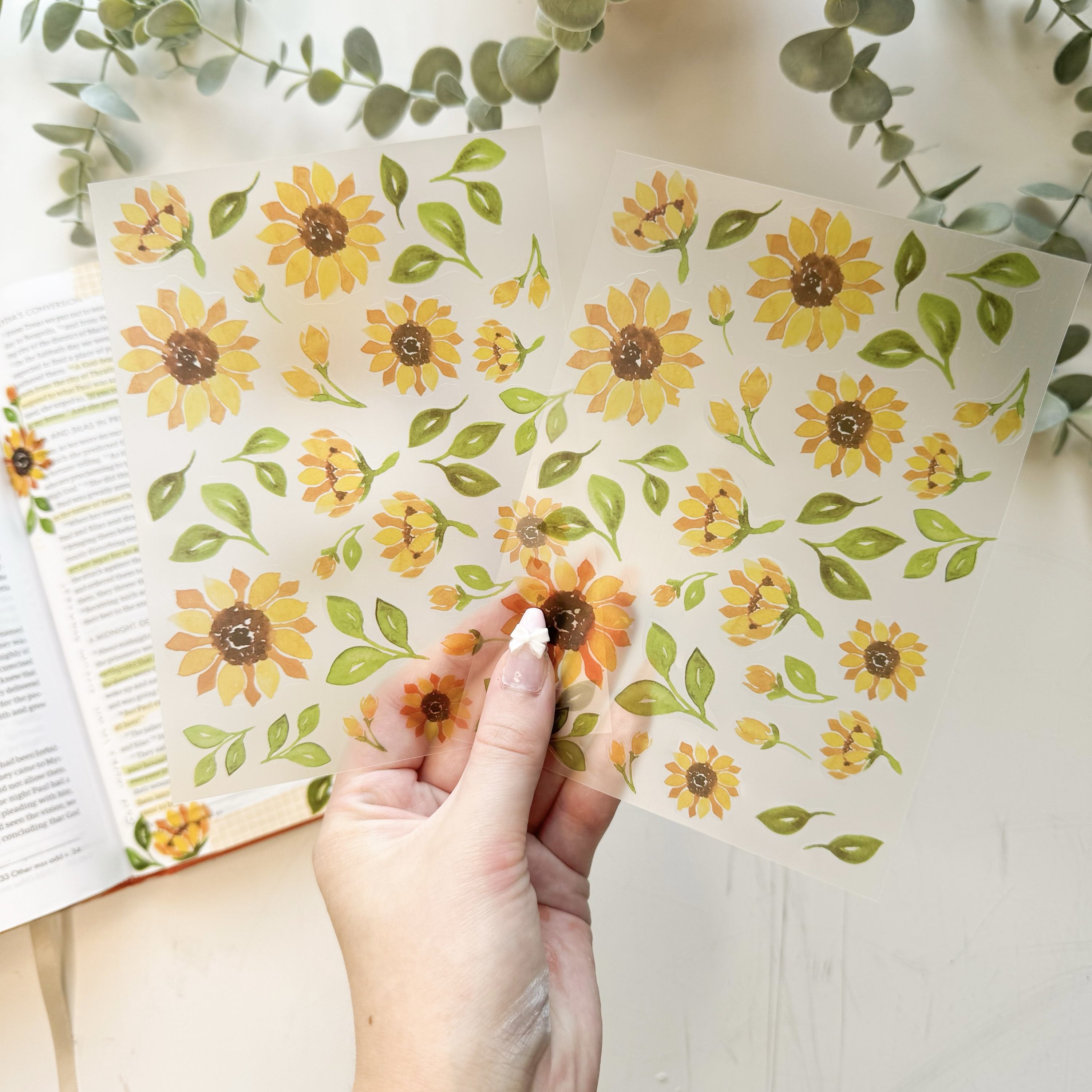 Sunflower Bible and Planner Clear Stickers - Image 6