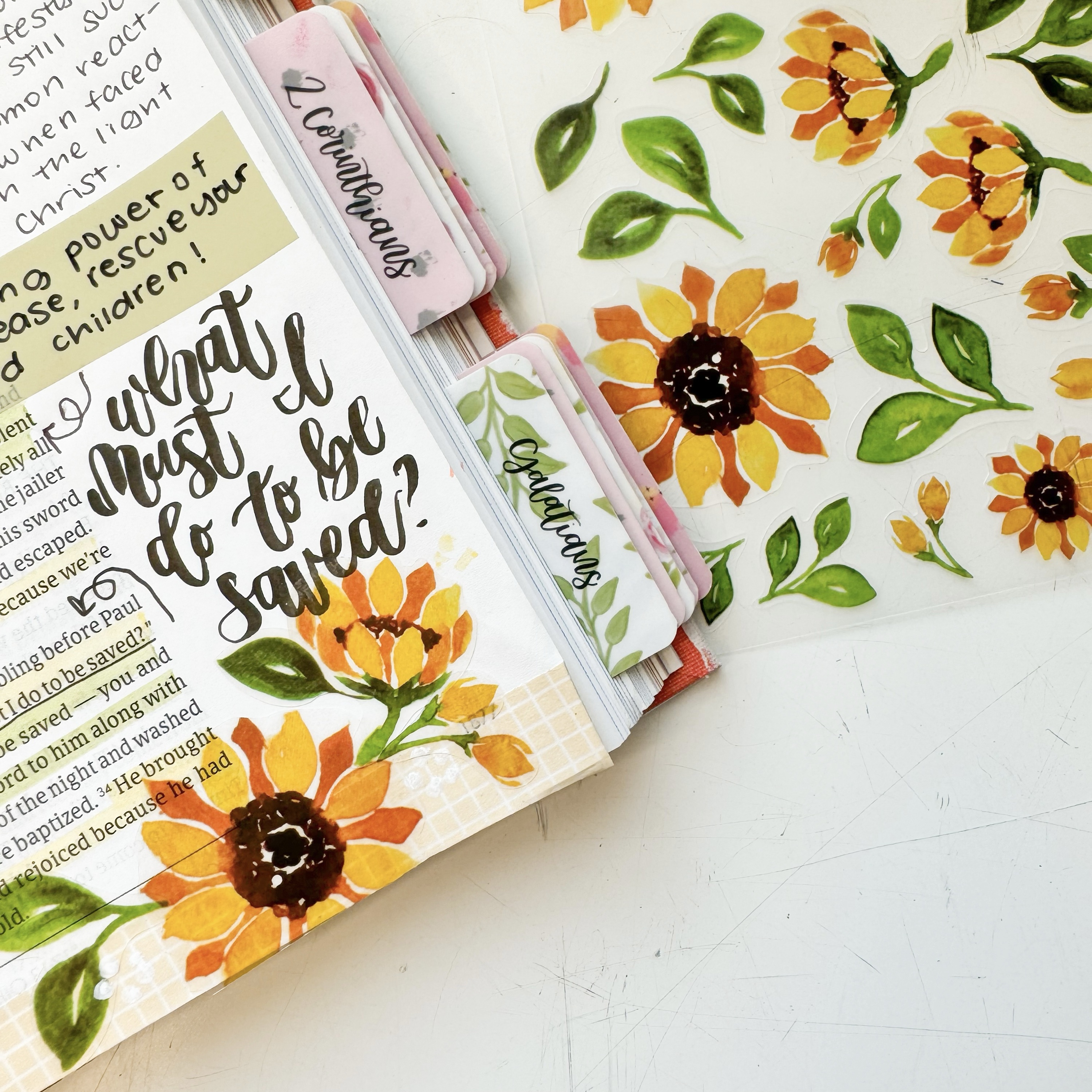 Sunflower Bible and Planner Clear Stickers - Image 5