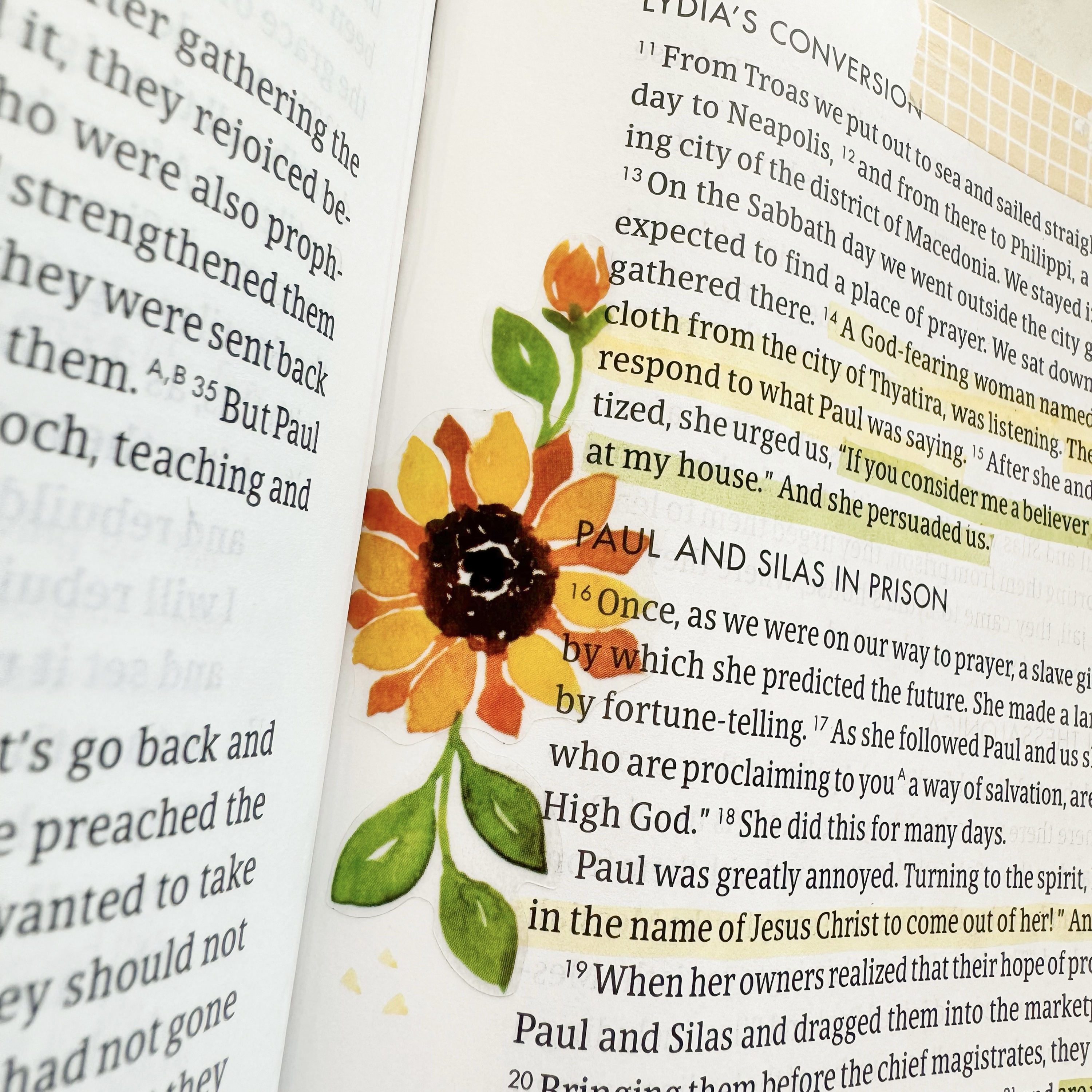 Sunflower Bible and Planner Clear Stickers - Image 4