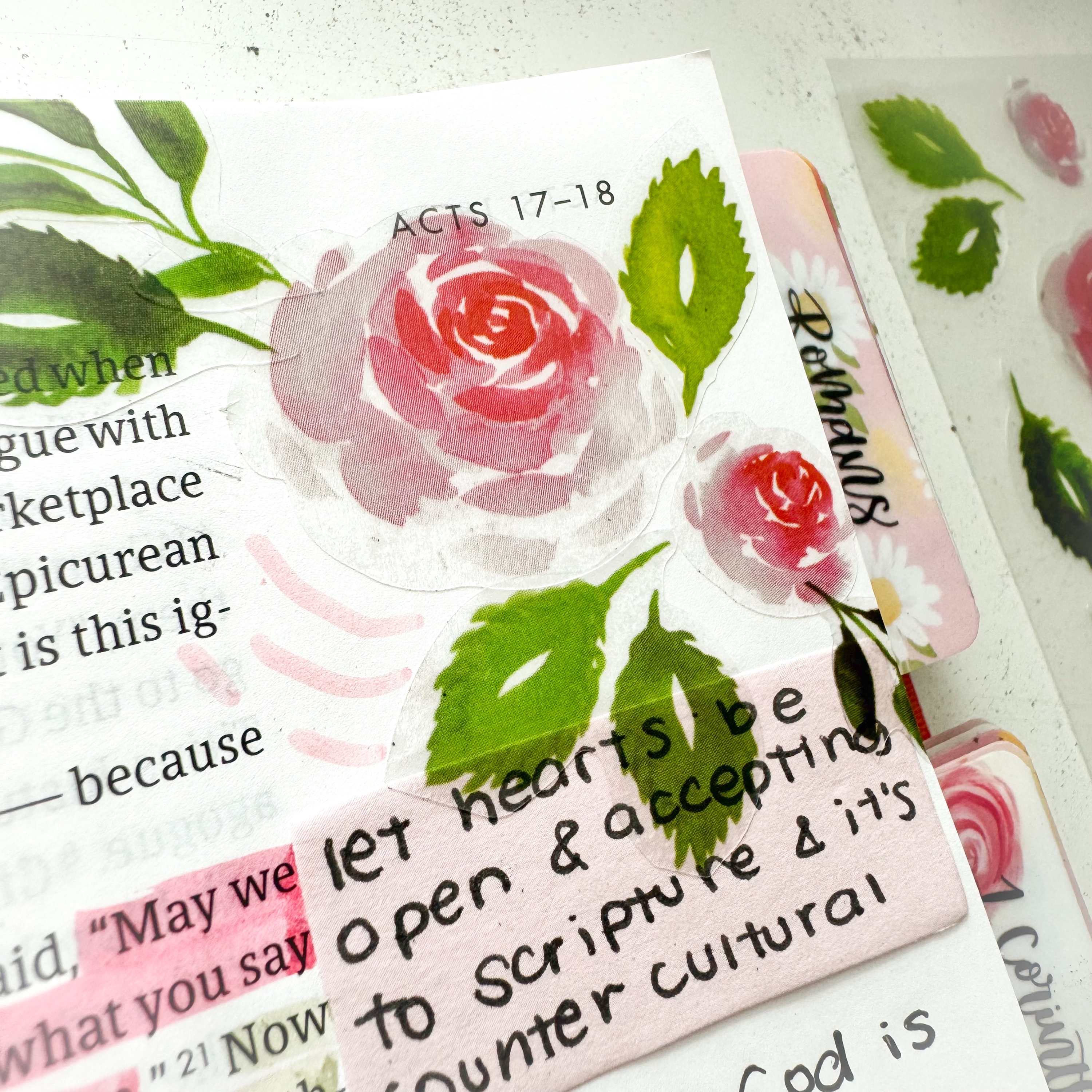 Rose Bible and Planner Clear Stickers - Image 4